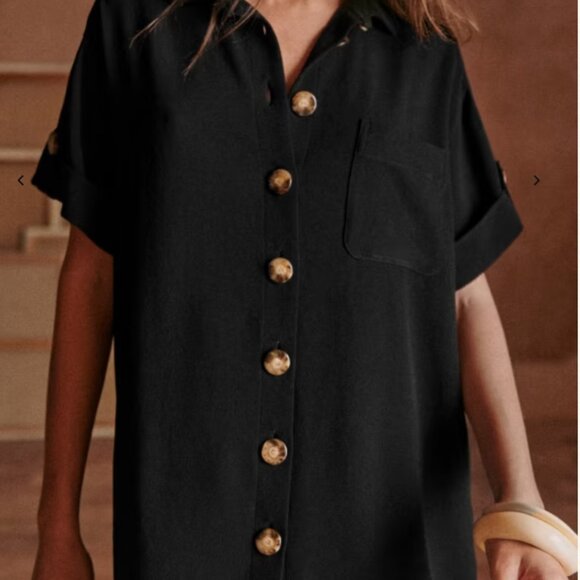 Sezane Sofia Dress Black M NWT - Picture 3 of 16